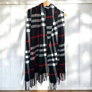 Royal Rossi 100% Cashmere Plaid Scarf With Fringe - Made In Inner Mongolia 38x29